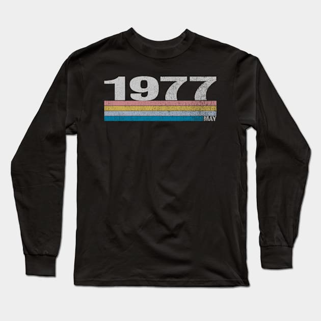 43rd Birthday Retro Born in May of 1977 Long Sleeve T-Shirt by bummersempre66